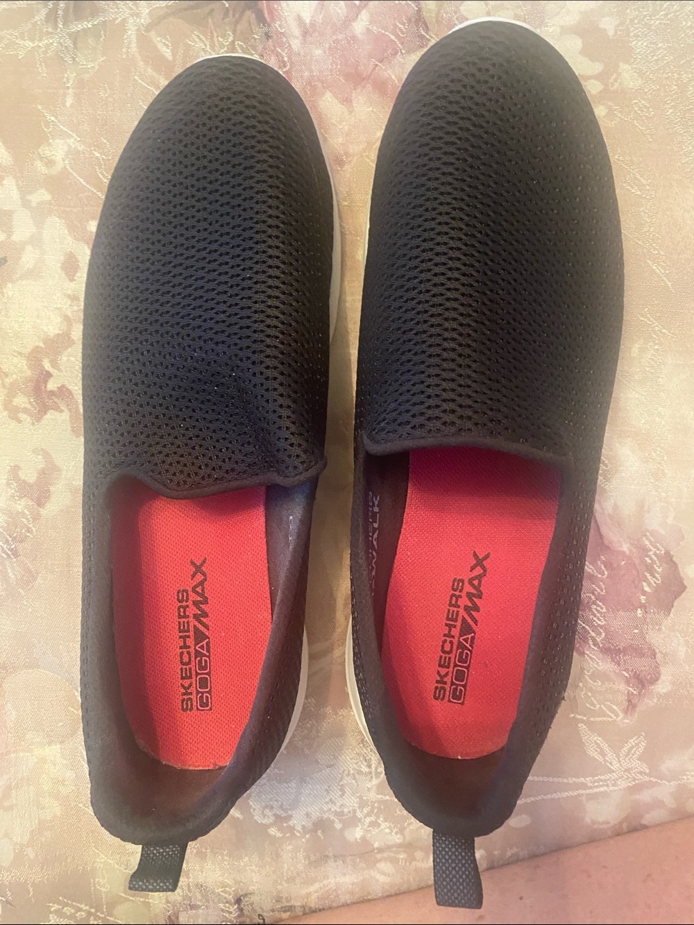 Skechers Women’s Black Slip-On Loafers with Red Insole